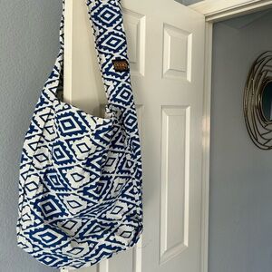 NEW Blue and White Geometric Sling Bag